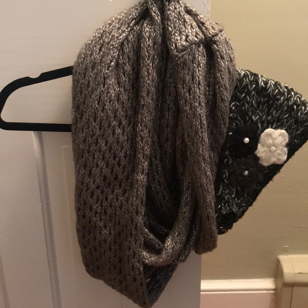 Knit Infinity scarf with knit headband